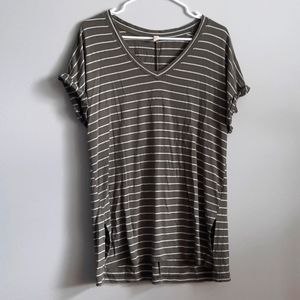 Olive green stripped Wishlist top.  Size medium.
